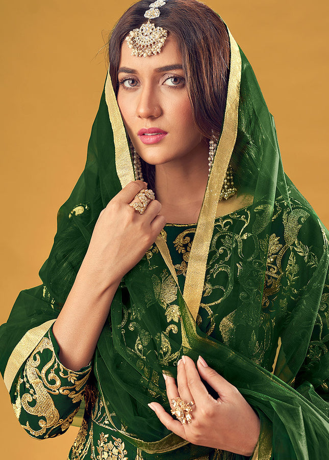 Green and Gold Embroidered Suit