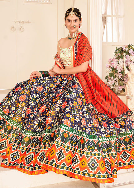 Blue Multicolor Printed Lehenga Choli