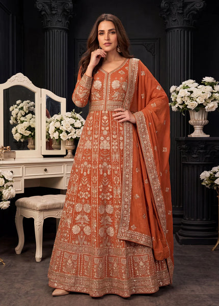 Georgette Embroidered Anarkali Gown Series