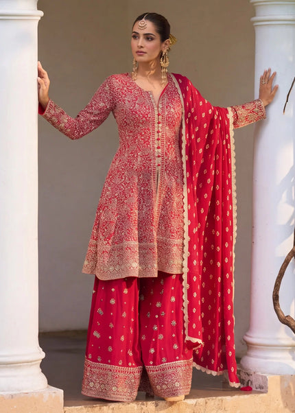 Georgette Embroidered Palazzo Suit Series
