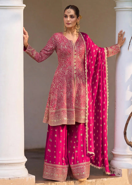 Georgette Embroidered Palazzo Suit Series