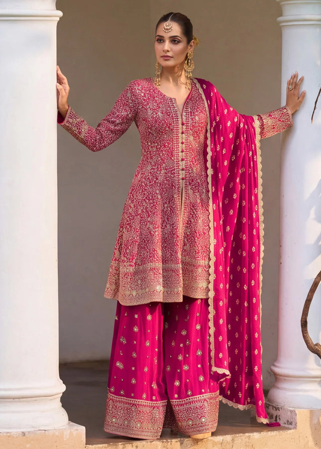 Georgette Embroidered Palazzo Suit Series