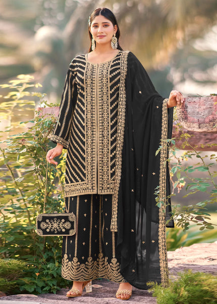 Georgette Embroidered Palazzo Suit Series