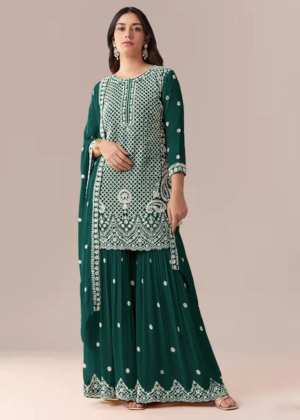 Georgette Embroidered Gharara Suit Series