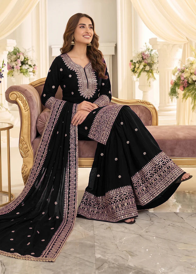 Chinnon Embroidered Gharara Suit Series