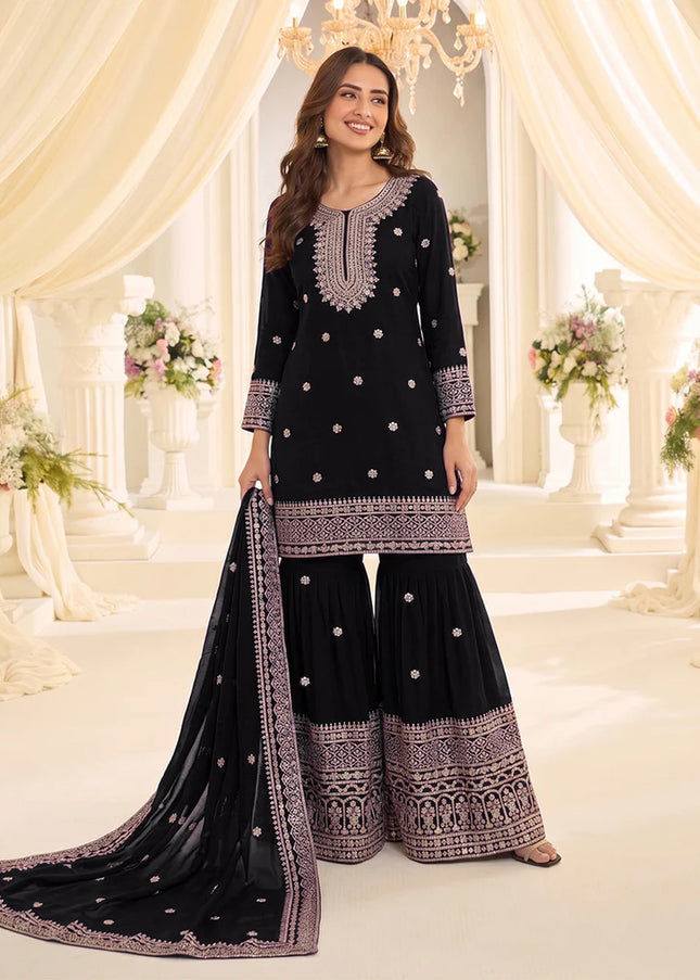 Chinnon Embroidered Gharara Suit Series