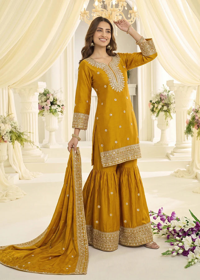 Chinnon Embroidered Gharara Suit Series