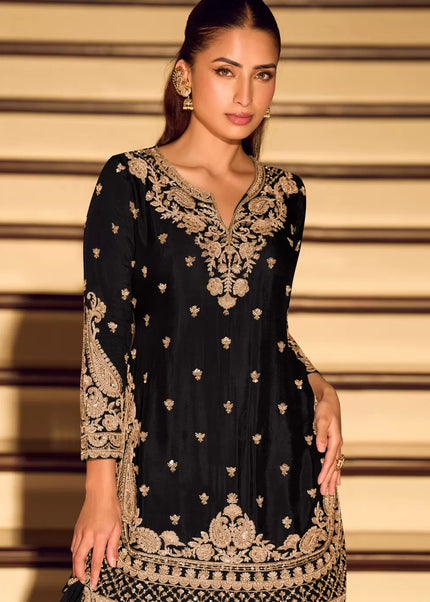 Chinnon Embroidered Sharara Suit Series