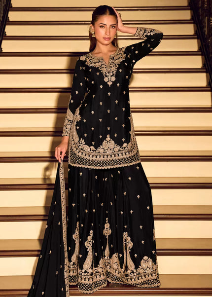 Chinnon Embroidered Sharara Suit Series