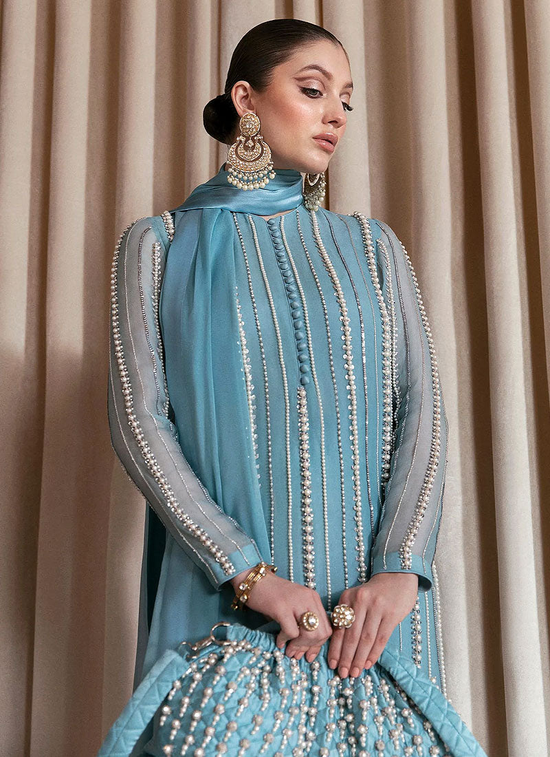 hussain rehar ice blue dress Hussain Rehar Darlings Festive 25