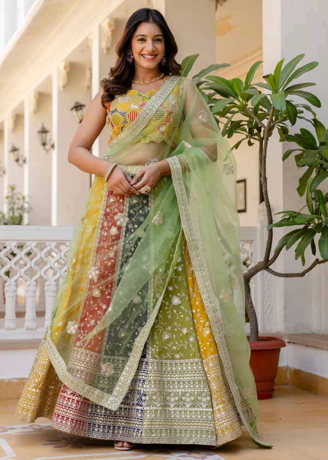 Multicolor Embroidered Lehenga Choli