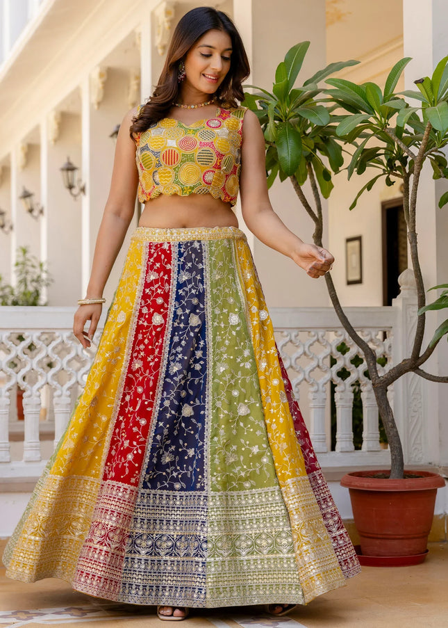 Multicolor Embroidered Lehenga Choli