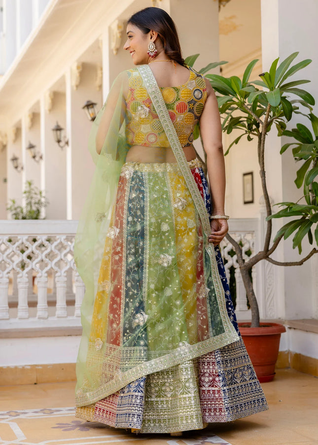 Multicolor Embroidered Lehenga Choli