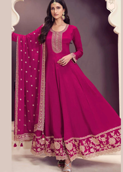 Pink Embroidered Anarkali Gown