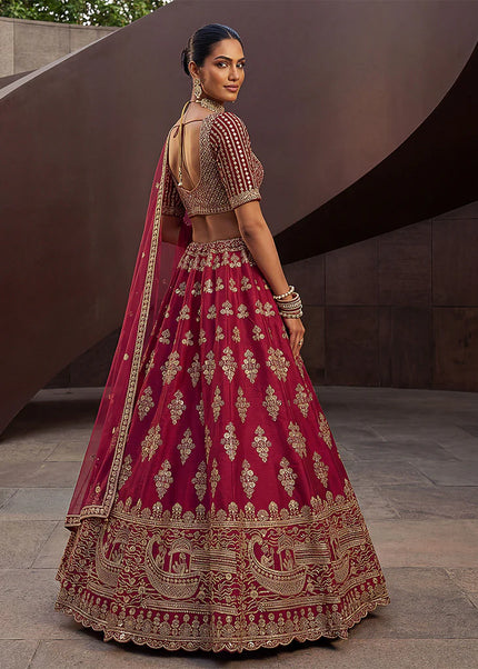 Pink Embroidered Lehenga Choli
