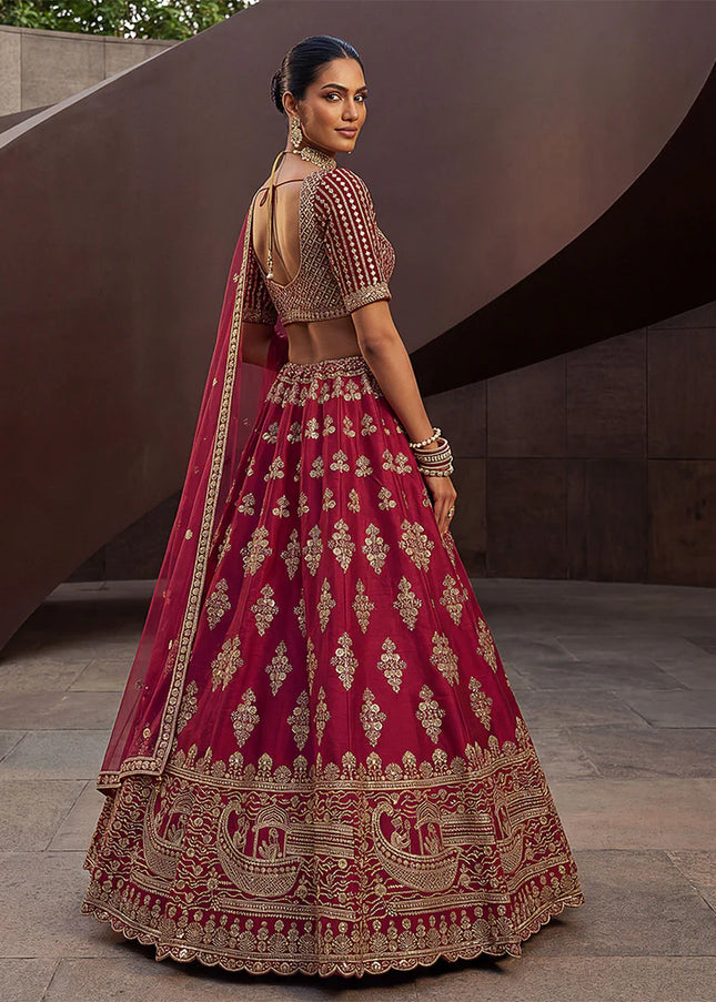 Pink Embroidered Lehenga Choli