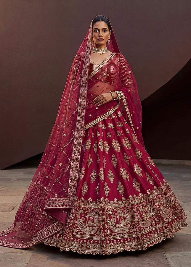 Pink Embroidered Lehenga Choli