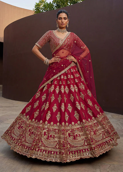 Pink Embroidered Lehenga Choli