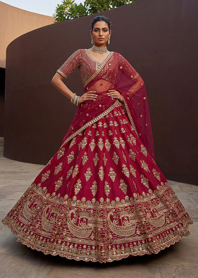 Pink Embroidered Lehenga Choli