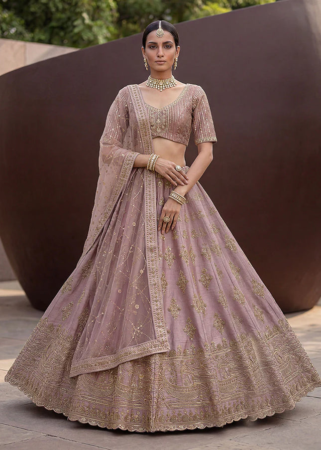 Purple Embroidered Lehenga Choli