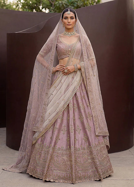 Purple Embroidered Lehenga Choli
