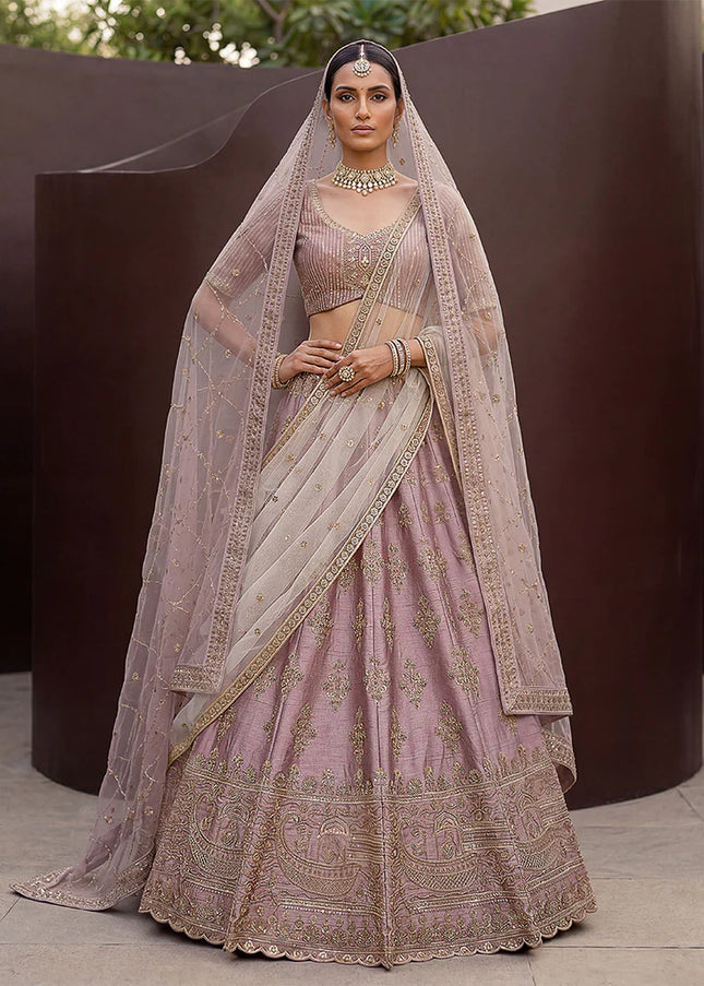 Purple Embroidered Lehenga Choli