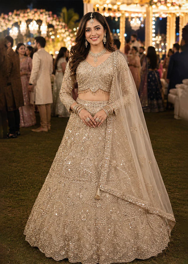 Gold Embroidered Lehenga Choli