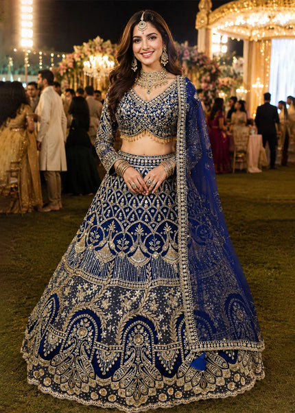Blue Embroidered Lehenga Choli