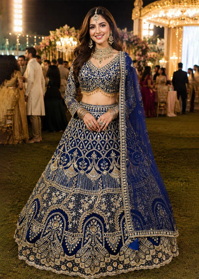 Blue Embroidered Lehenga Choli