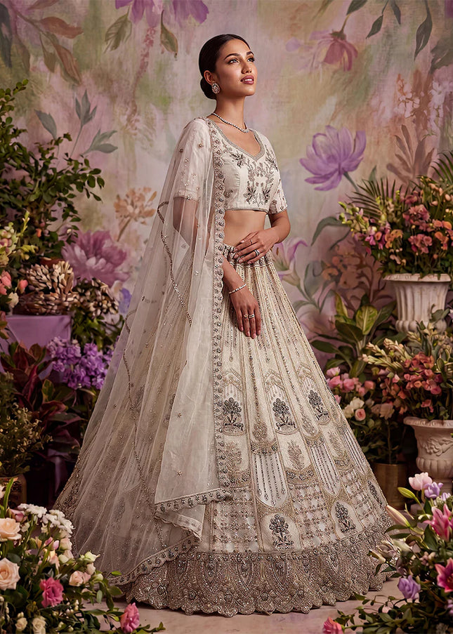 Offwhite Embroidered Lehenga Choli