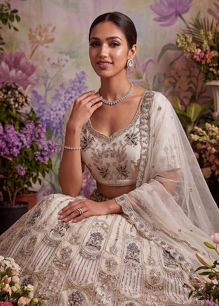Offwhite Embroidered Lehenga Choli