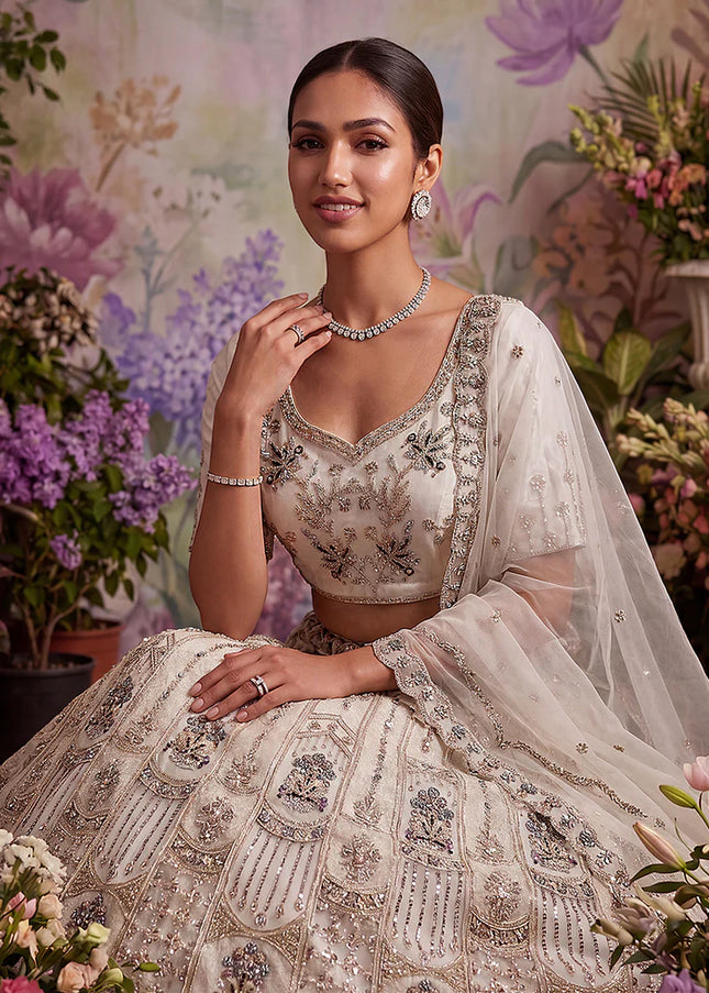 Offwhite Embroidered Lehenga Choli