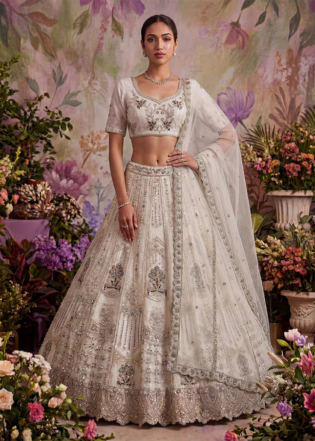 Offwhite Embroidered Lehenga Choli