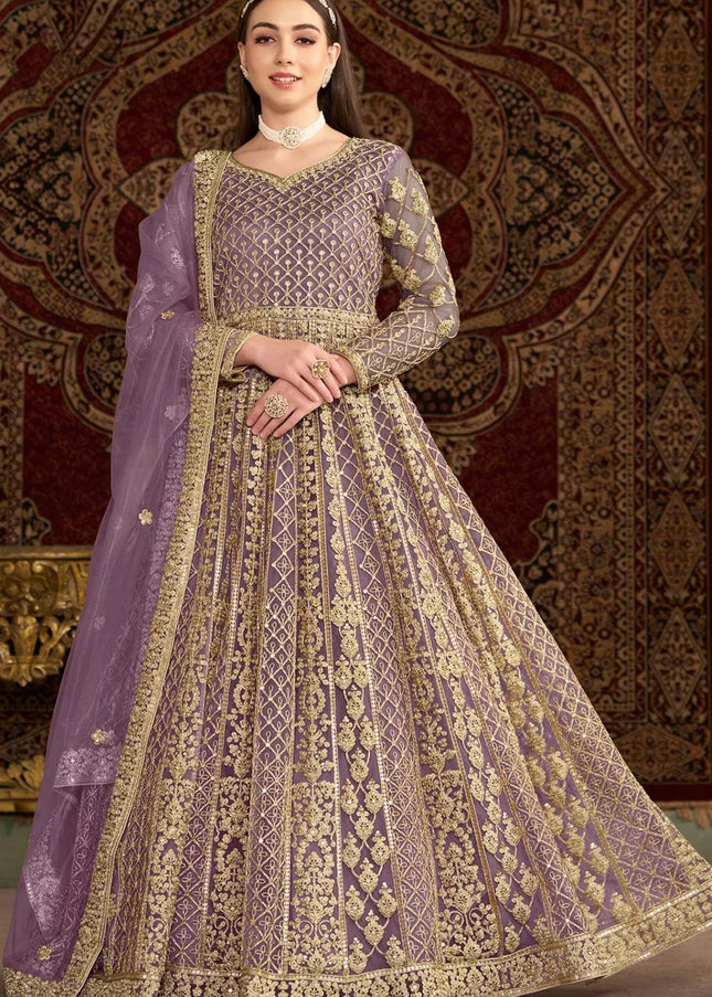 Lavender Embroidered Anarkali