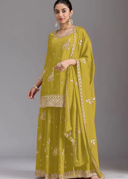 Chinnon Embroidered Sharara Suit Series