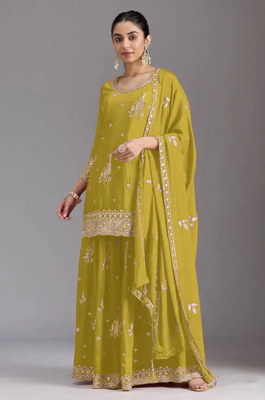 Chinnon Embroidered Sharara Suit Series
