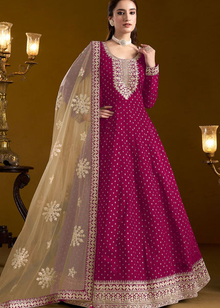 Pink Embroidered Anarkali