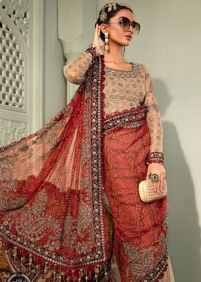 MARIA B - Chiffon 22 - Coffee and Maroon