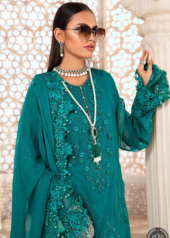 MARIA B - Chiffon 22 - Deep and Sea Green