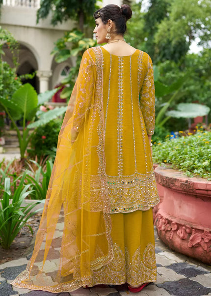 Chinnon Silk Embroidered Sharara Suit Series