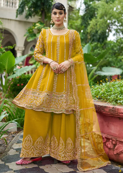 Chinnon Silk Embroidered Sharara Suit Series
