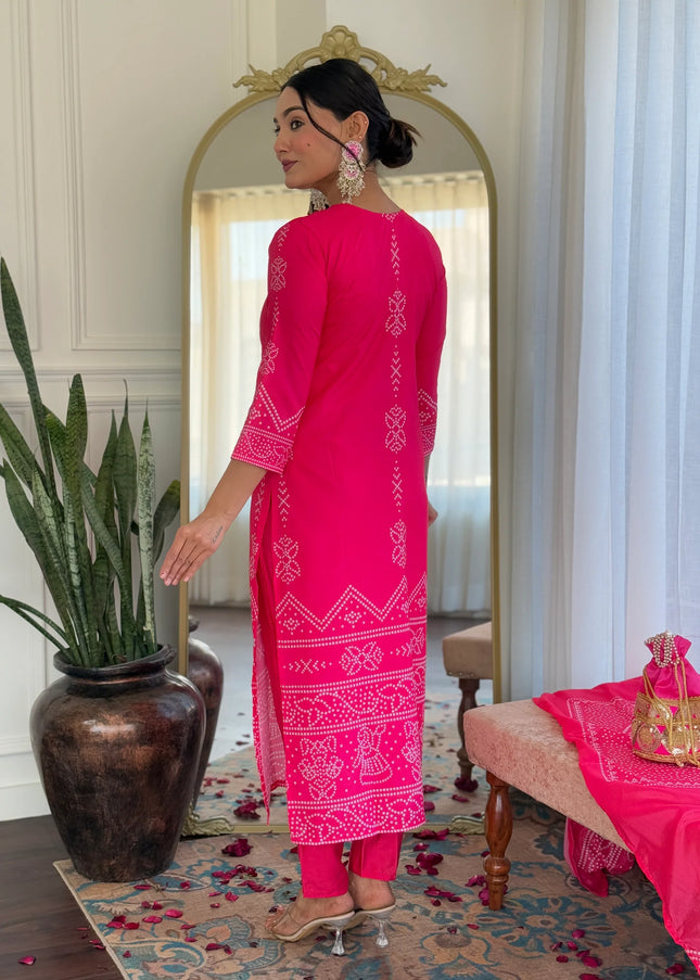Pink Embroidered Pant Style Suit
