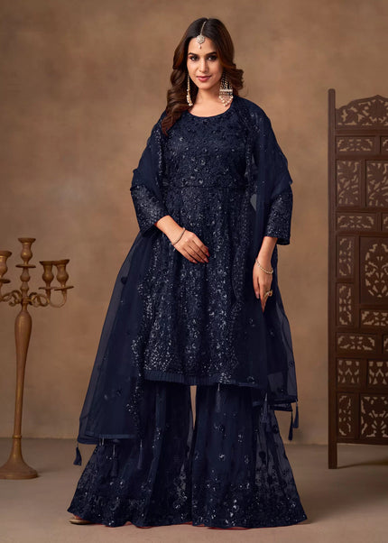 Net Embroidered Gharara Suit Series