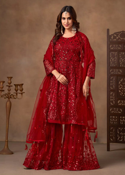 Net Embroidered Gharara Suit Series