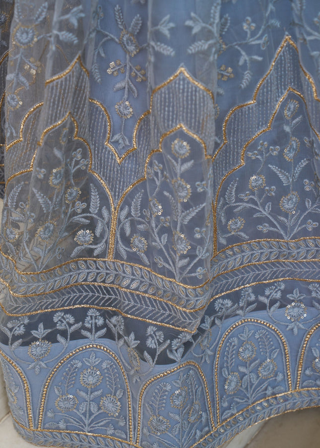 Blue Embroidered Lehenga Choli