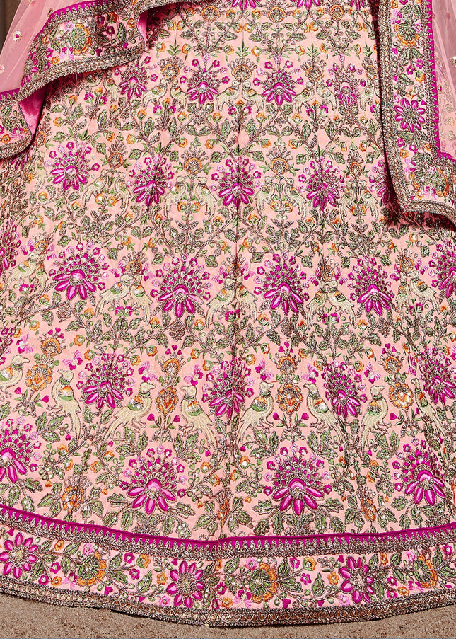 Pastel Pink Embroidered Lehenga Choli