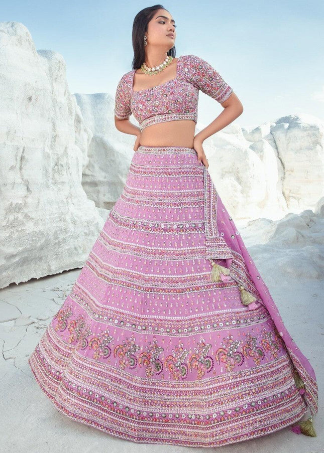 Pink Embroidered Lehenga Choli