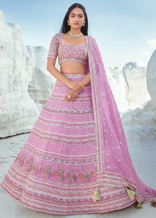 Pink Embroidered Lehenga Choli
