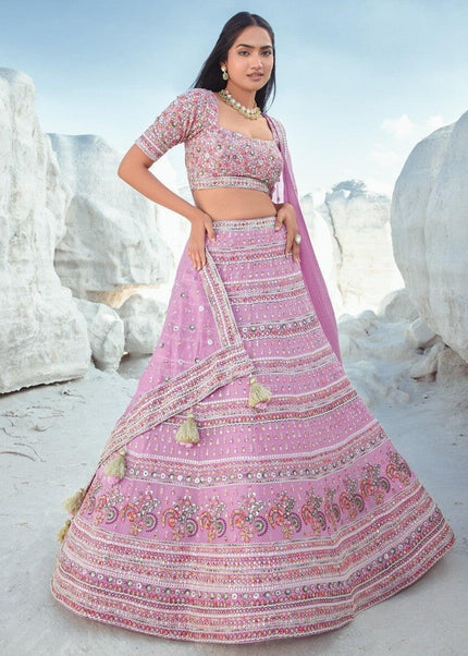 Pink Embroidered Lehenga Choli