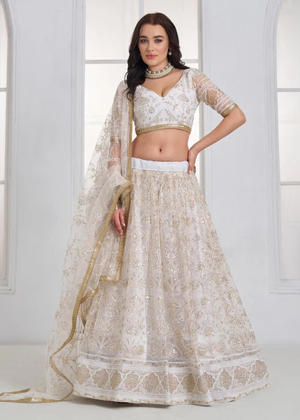 Offwhite Embroidered Lehenga Choli